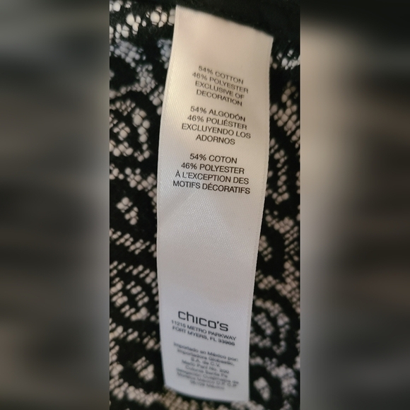 Chico’s Diamond Jacquard Moto Jacket Black/White - Women's Size 1/ Medium/ 8 - Picture 12 of 13